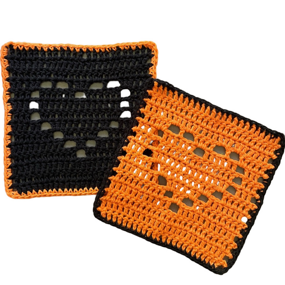 Hand Crafted Other - Handmade Crochet Washcloths Dishcloths Halloween Hearts  100% Cotton